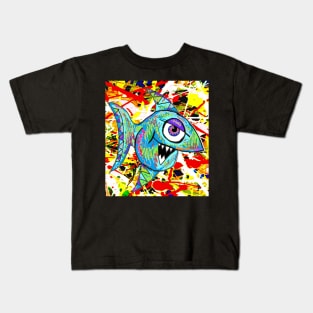 sticker mad fish 7 Kids T-Shirt